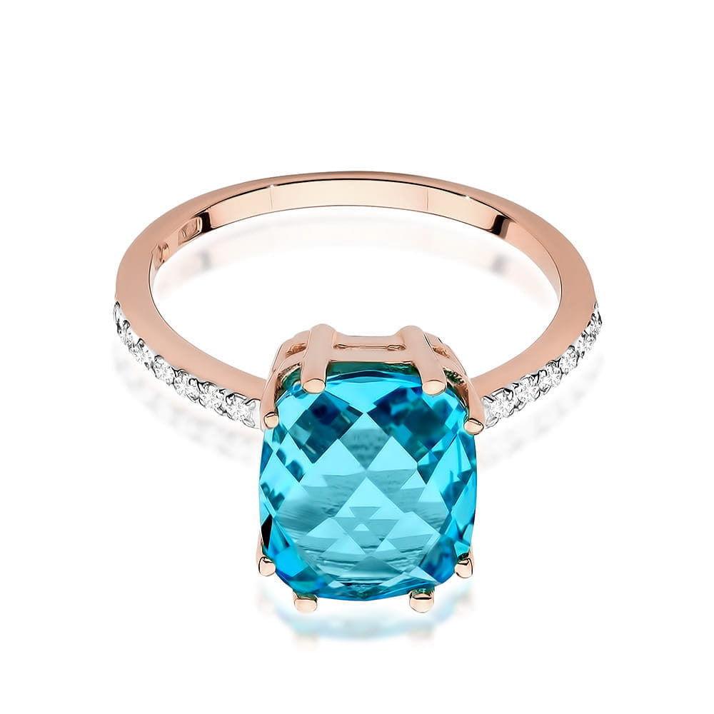 Pierścionek Topaz 3,00ct różowe złoto 2 00ct różowe złoto Jubiler Kraków BigDIAMOND