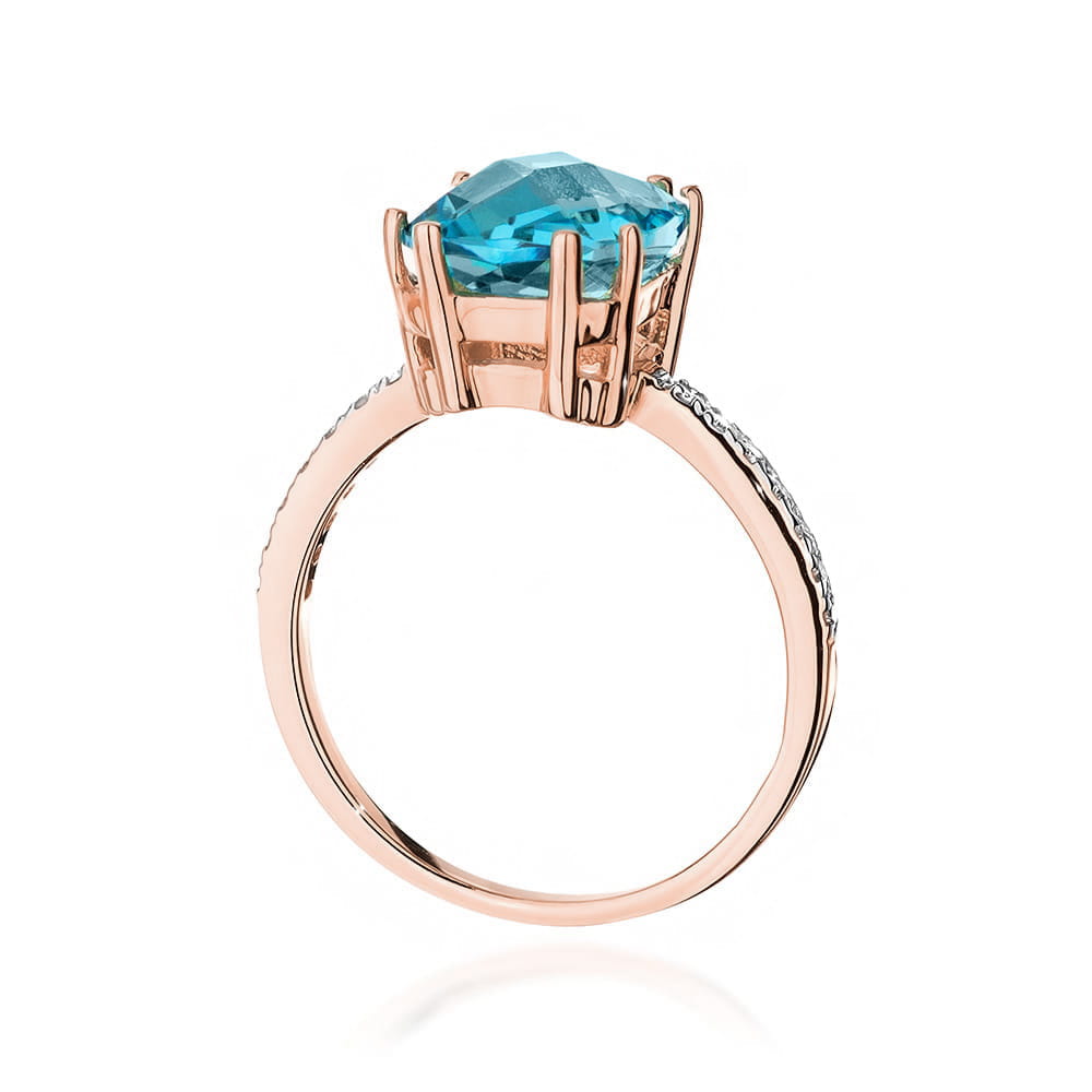 Pierścionek Topaz 3,00ct różowe złoto 3 Pierścionek Topaz 3,00ct różowe złoto - obrazek 3