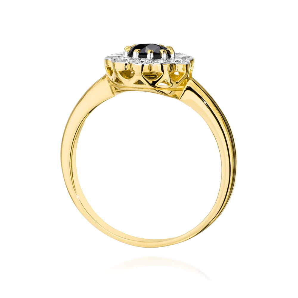 Pierścionek Czarny Diament 0,50ct żółte złoto 3 Pierścionek Czarny Diament 0,50ct żółte złoto - obrazek 3