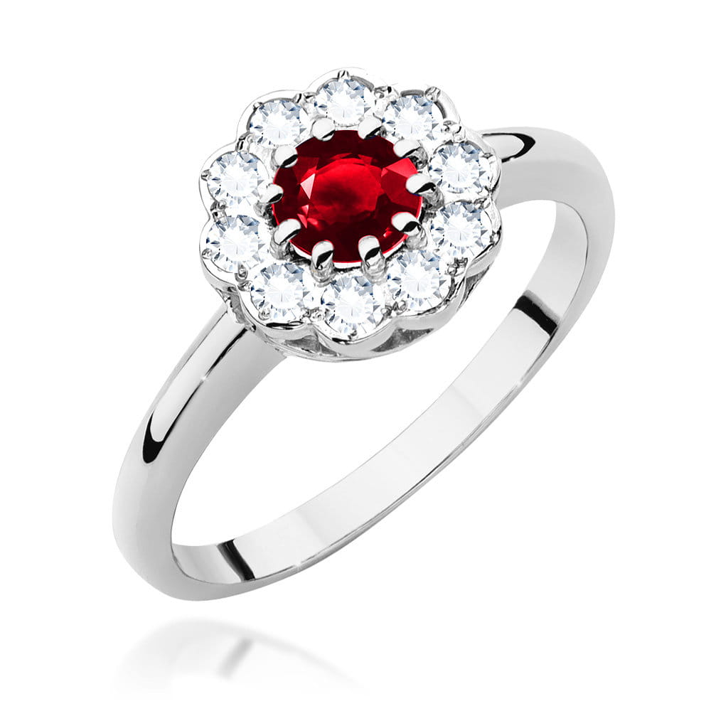 Pierścionek Rubin 0,60ct białe złoto 1 Pierścionek W529 Rubin 0