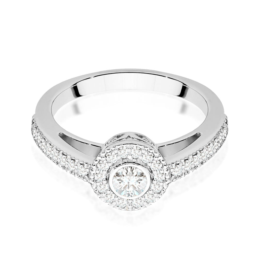 Pierścionek Diament 0,15ct białe złoto 2 15ct białe złoto Jubiler Kraków BigDIAMOND
