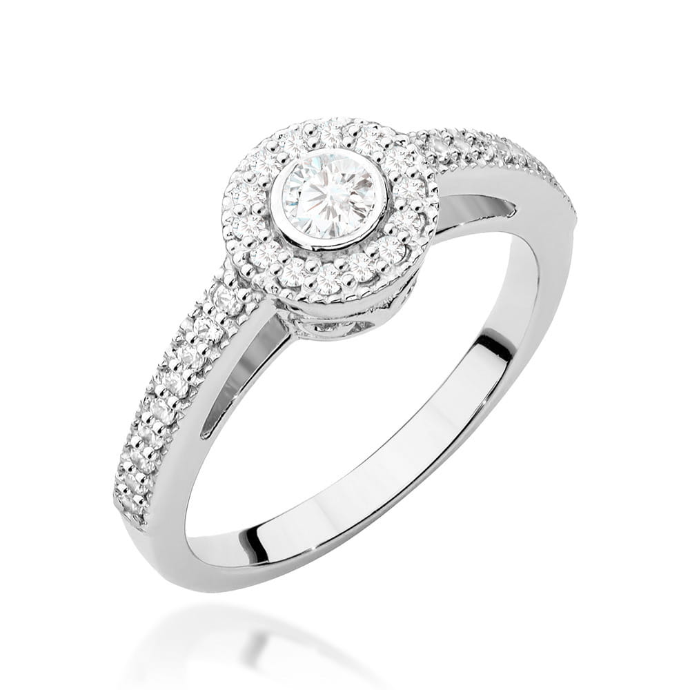 Pierścionek Diament 0,15ct białe złoto 1 Pierścionek W530 Diament 0