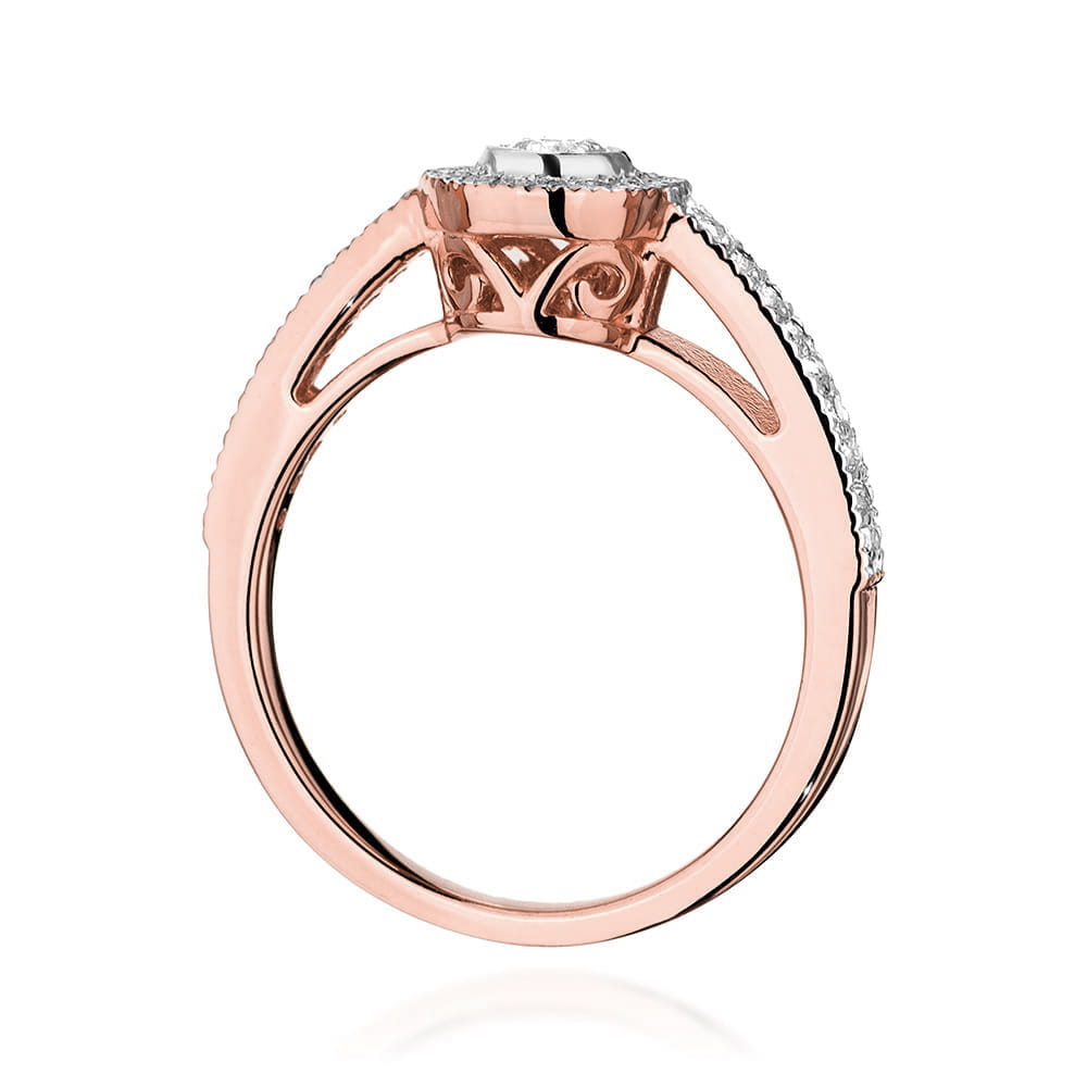 Pierścionek Diament 0,15ct różowe złoto 3 Pierścionek Diament 0,15ct różowe złoto - obrazek 3