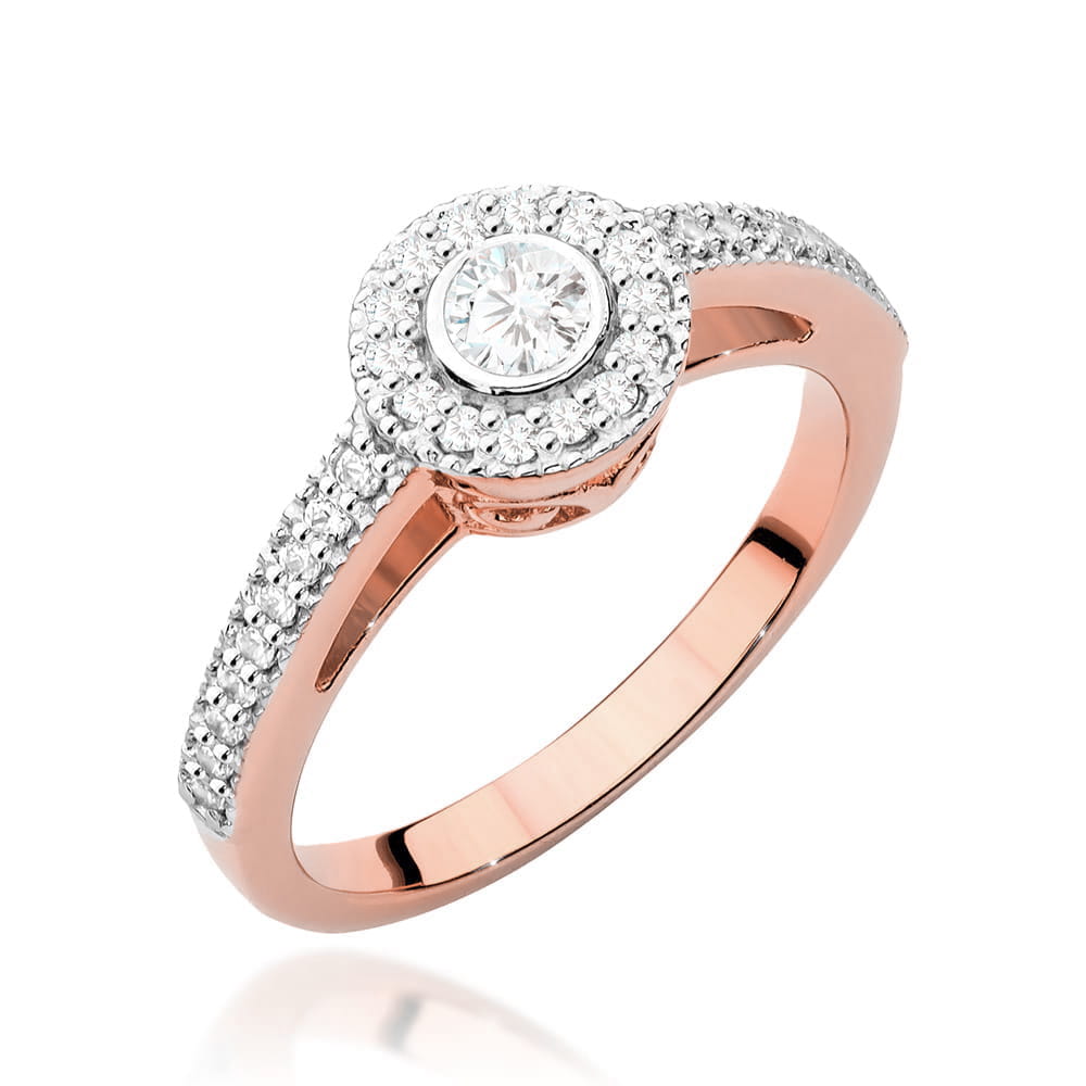 Pierścionek Diament 0,15ct różowe złoto 1 Pierścionek W530 Diament 0