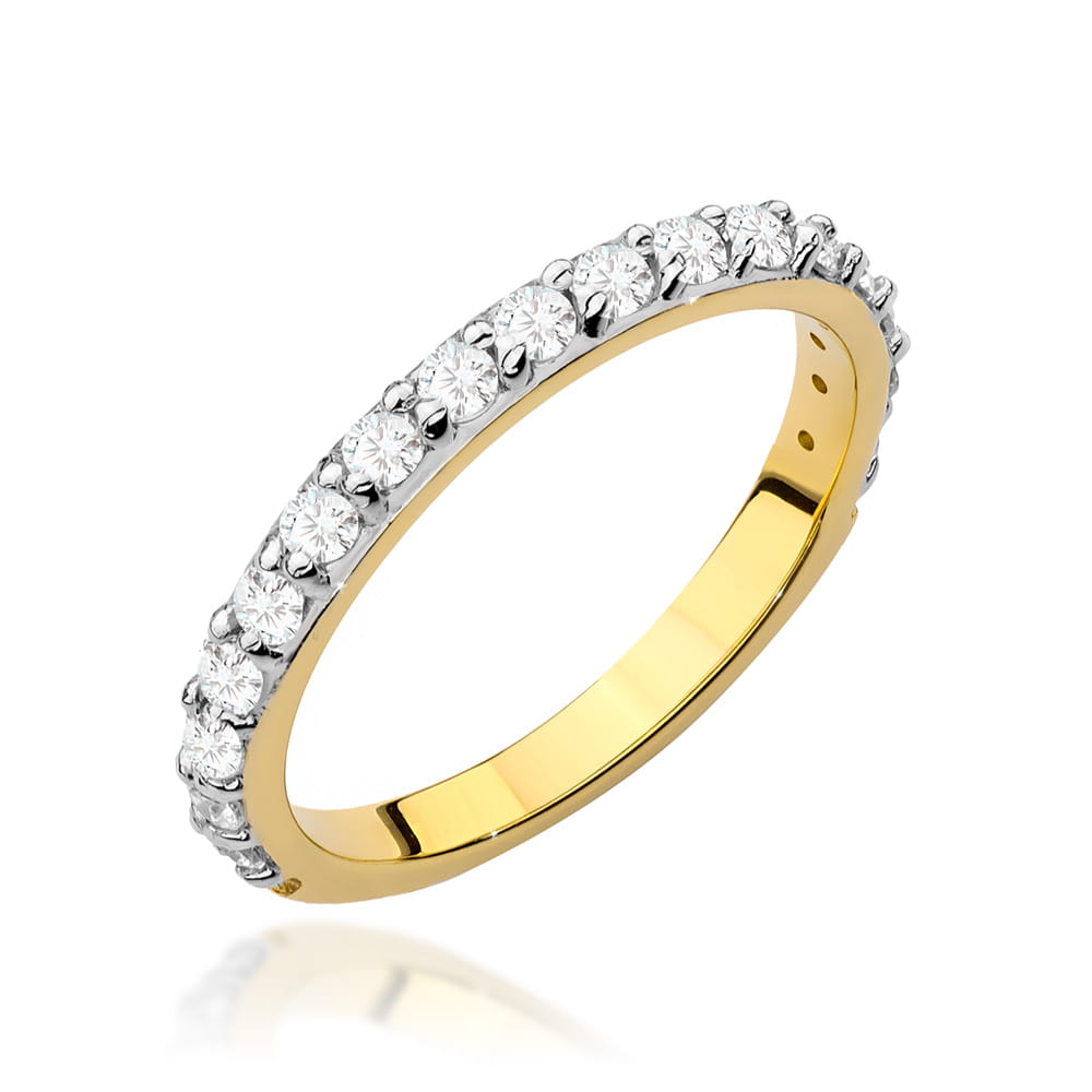 Pierścionek z diamentami żółte złoto 1 Pierścionek W532 z diamentami żółte złoto Jubiler Kraków BigDIAMOND