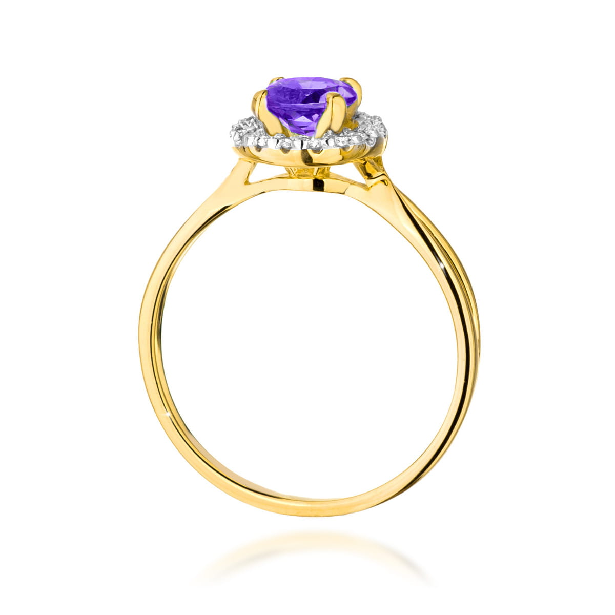 Pierścionek Ametyst 0,90ct żółte złoto 3 Pierścionek Ametyst 0,90ct żółte złoto - obrazek 3