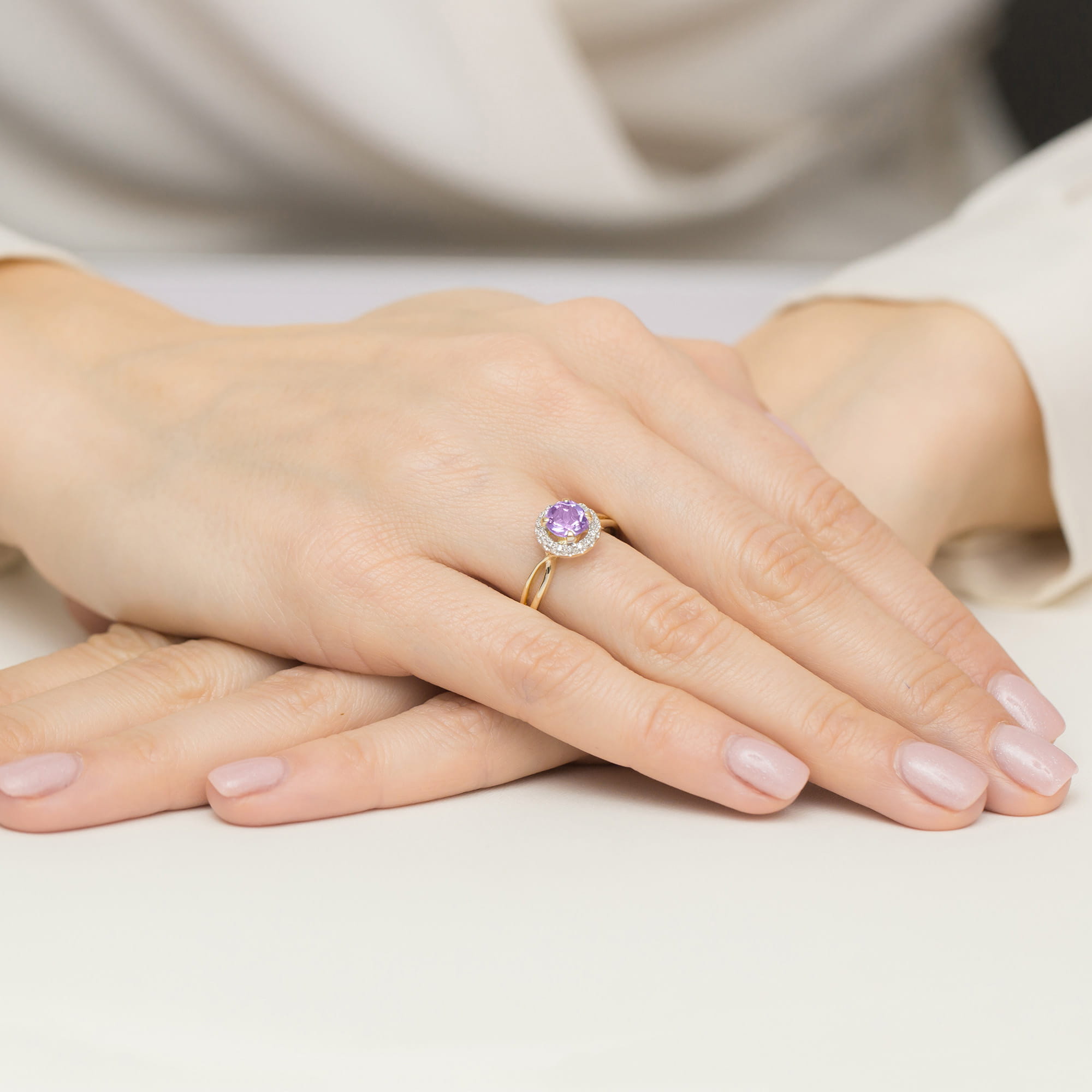 Pierścionek Ametyst 0,90ct żółte złoto 4 Pierścionek Ametyst 0,90ct żółte złoto - obrazek 4