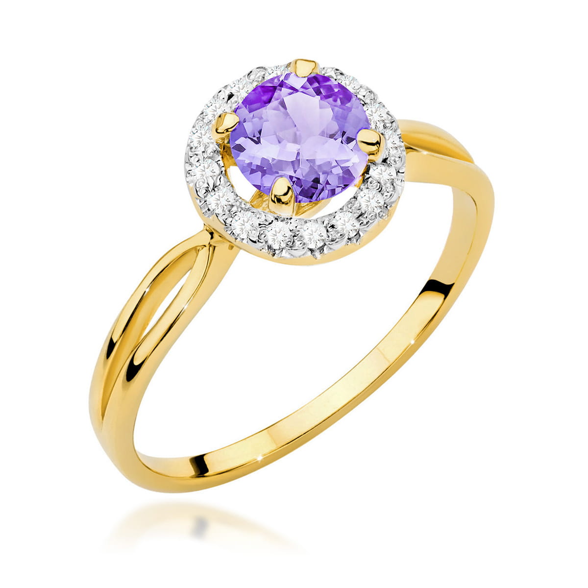 Pierścionek Ametyst 0,90ct żółte złoto 1 Pierścionek W538 Ametyst 0