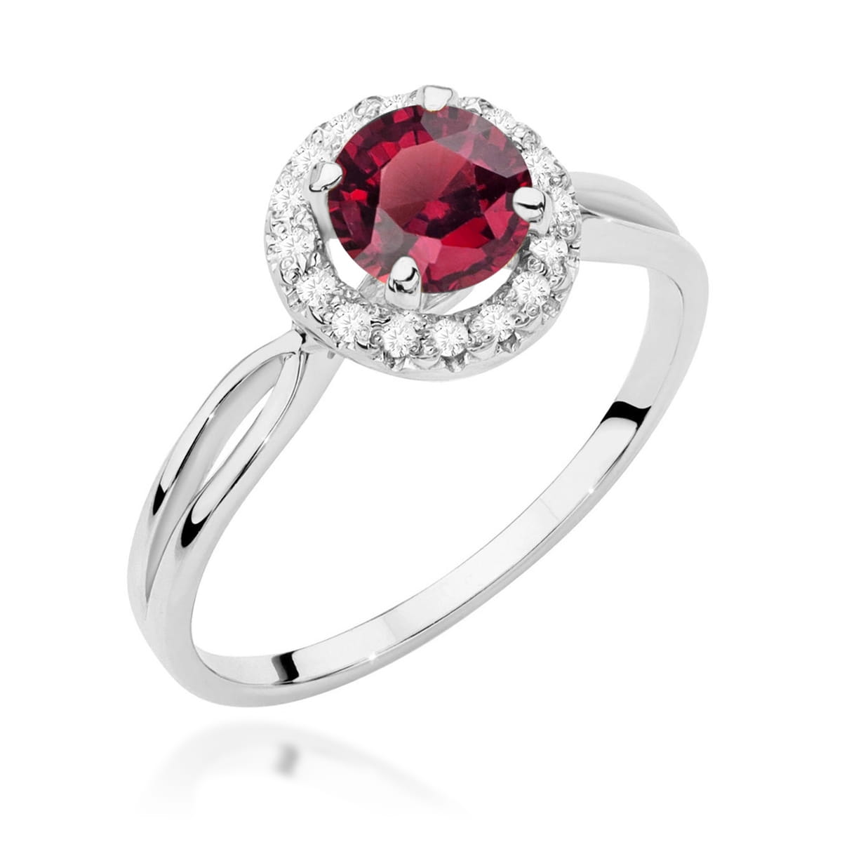 Pierścionek Rubin 1,20ct białe złoto 1 Pierścionek W538 Rubin 1