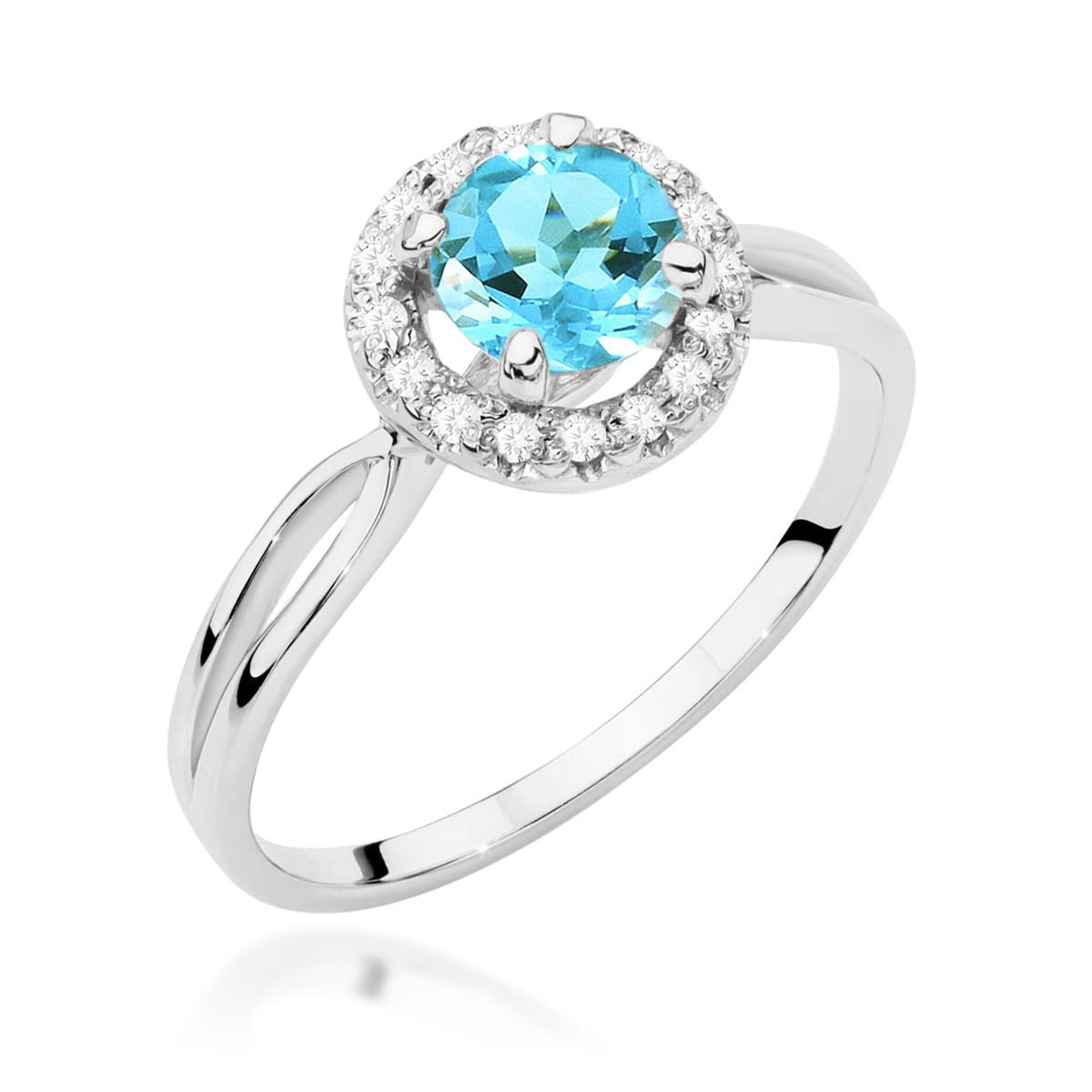 Pierścionek Topaz 0,80ct białe złoto 1 Pierścionek W538 Topaz 0