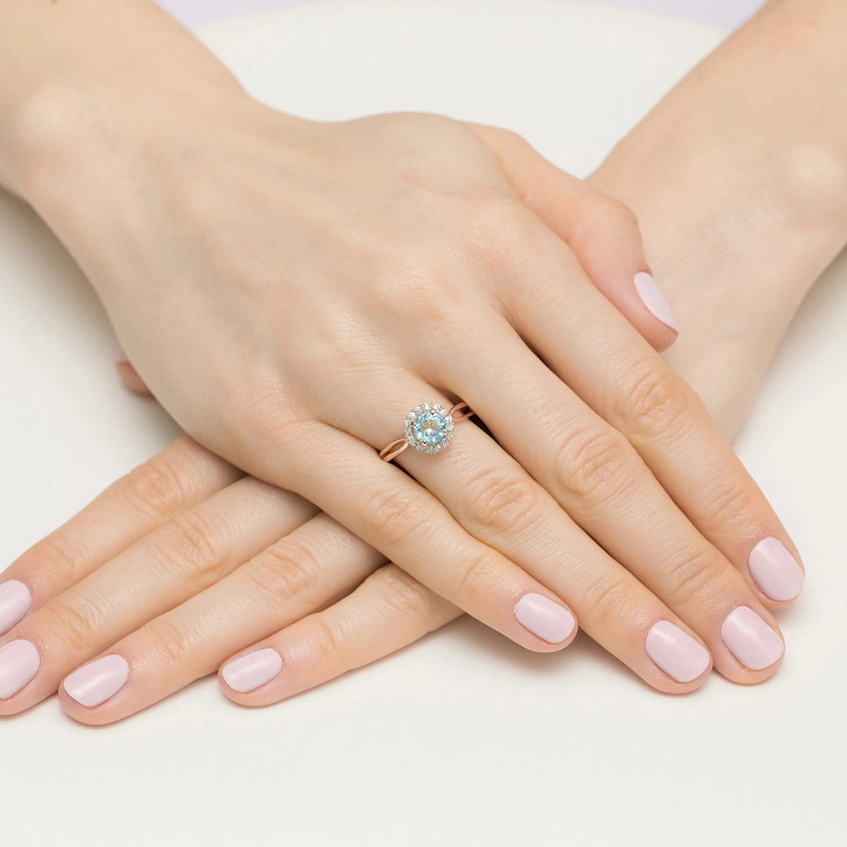 Pierścionek Topaz 0,80ct różowe złoto 4 Pierścionek Topaz 0,80ct różowe złoto - obrazek 4