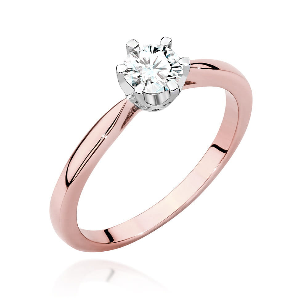 Pierścionek Diament 0,40ct różowe złoto 1 Pierścionek W539 Diament 0