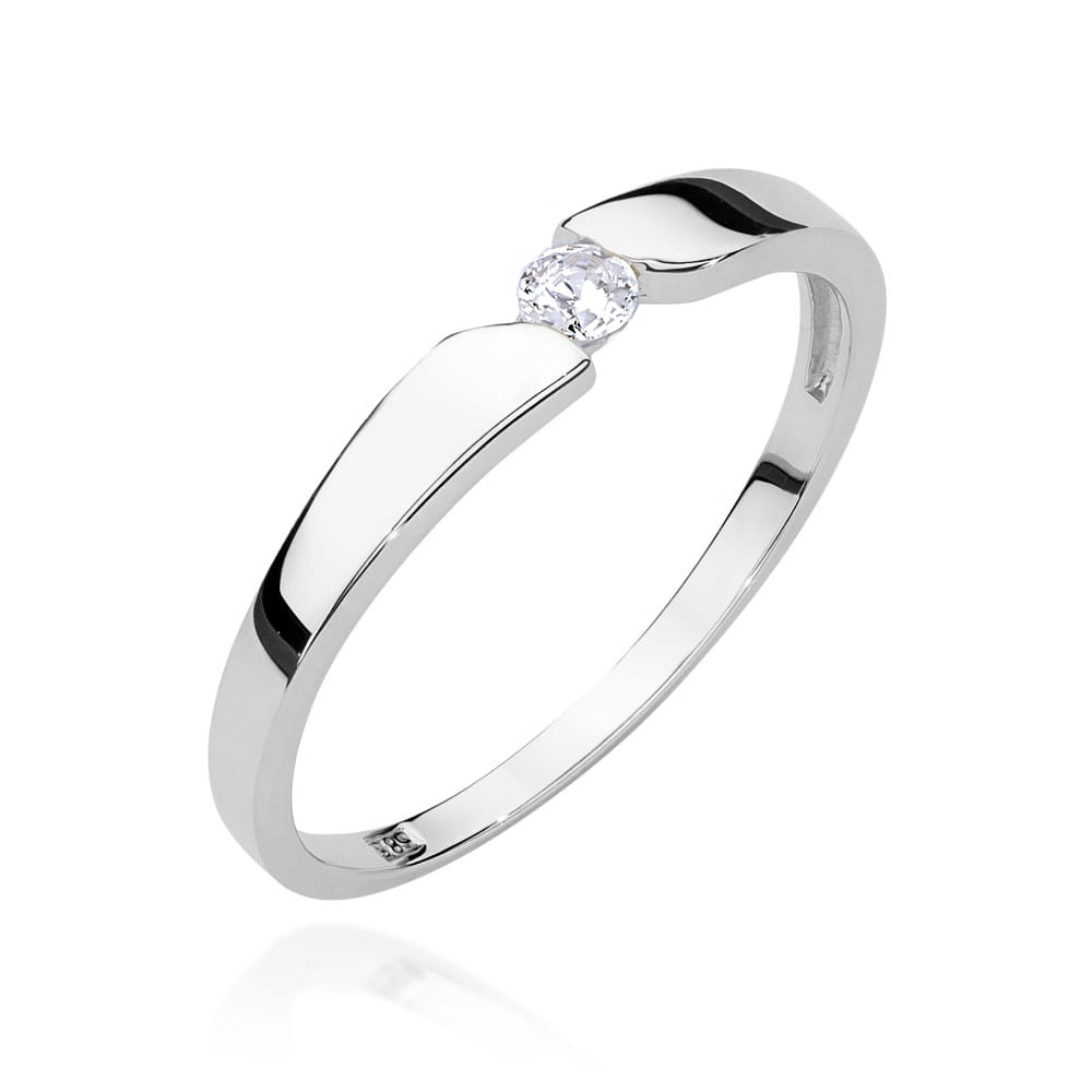 Pierścionek Diament 0,08ct białe złoto 1 Pierścionek W554 Diament 0