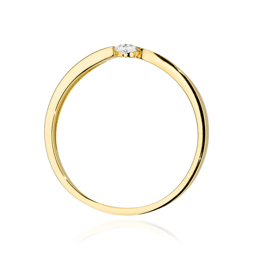 Pierścionek Diament 0,08ct żółte złoto 3 Pierścionek Diament 0,08ct żółte złoto - obrazek 3