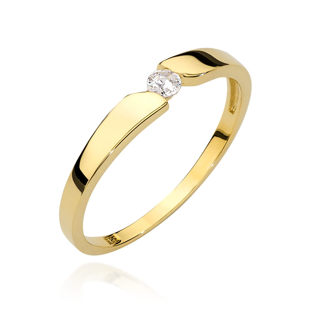 Pierścionek Diament 0,08ct żółte złoto 1 Pierścionek W554 Diament 0