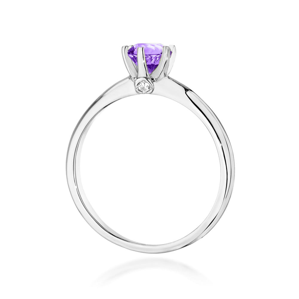 Pierścionek Ametyst 0,50ct białe złoto 3 Pierścionek Ametyst 0,50ct białe złoto - obrazek 3