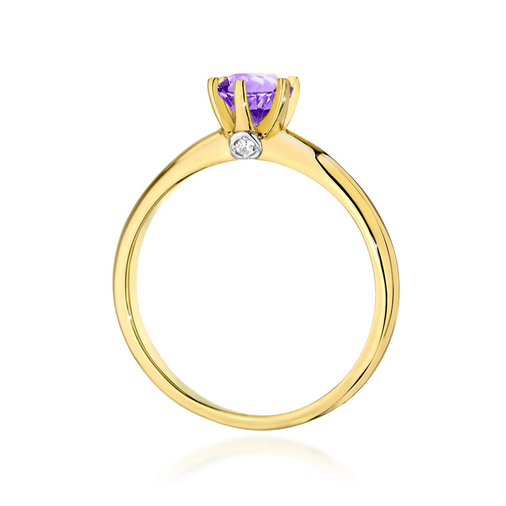 Pierścionek Ametyst 0,50ct żółte złoto 3 Pierścionek Ametyst 0,50ct żółte złoto - obrazek 3