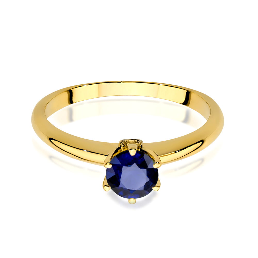 Pierścionek Szafir 0,50ct żółte złoto 2 50ct żółte złoto Jubiler Kraków BigDIAMOND