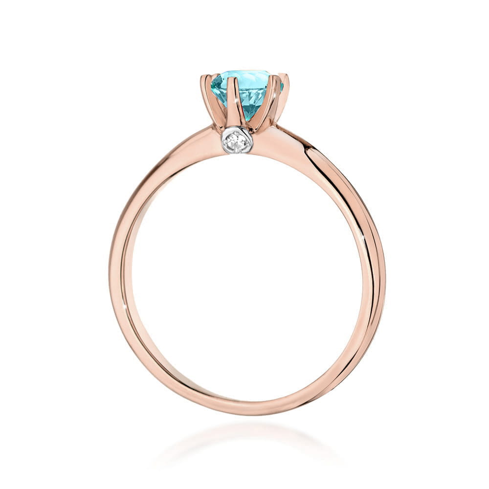 Pierścionek Topaz 0,50ct różowe złoto 3 Pierścionek Topaz 0,50ct różowe złoto - obrazek 3