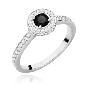 Pierścionek W559 Czarny Diament 0