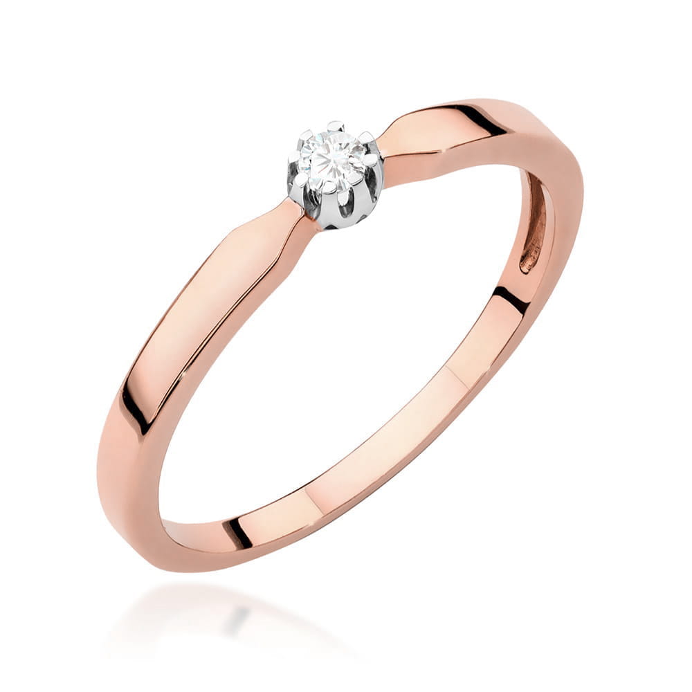 Pierścionek Diament 0,04ct różowe złoto 1 Pierścionek W561 Diament 0