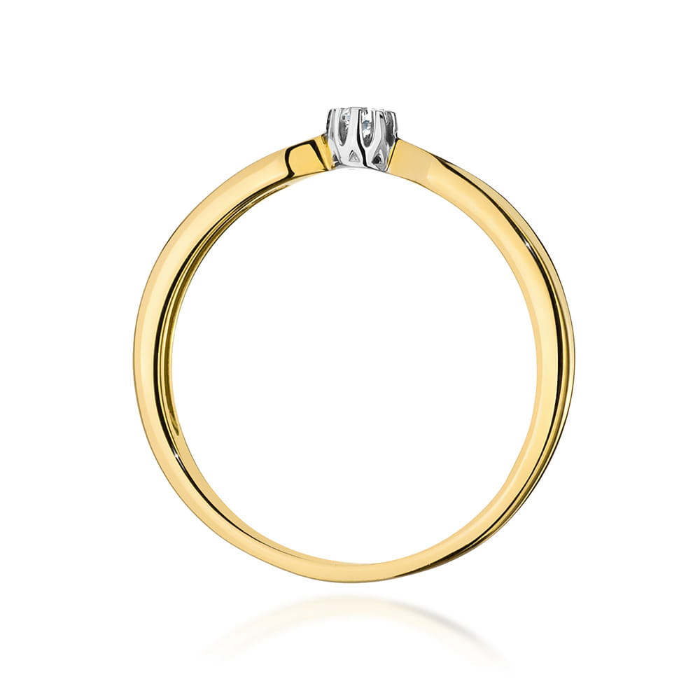 Pierścionek Diament 0,04ct żółte złoto 3 Pierścionek Diament 0,04ct żółte złoto - obrazek 3