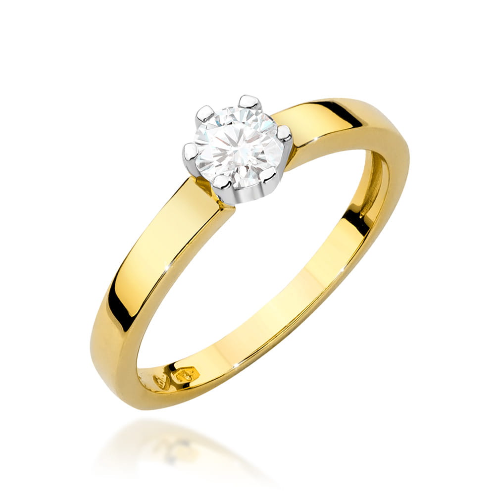 Pierścionek Diament 0,25ct żółte złoto 1 Pierścionek W562 Diament 0