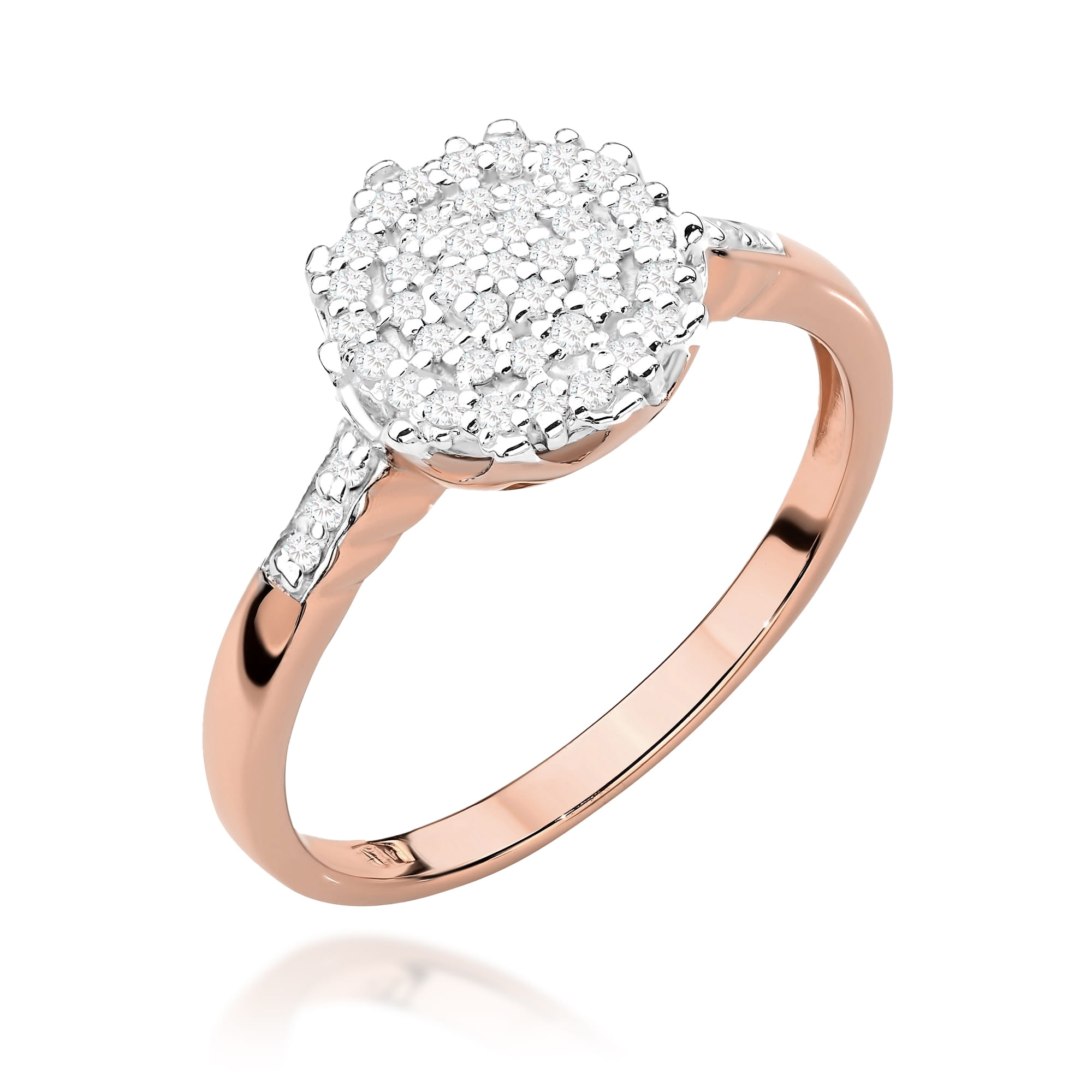 Pierścionek z diamentami różowe złoto 1 Pierścionek W565 z diamentami różowe złoto Jubiler Kraków BigDIAMOND