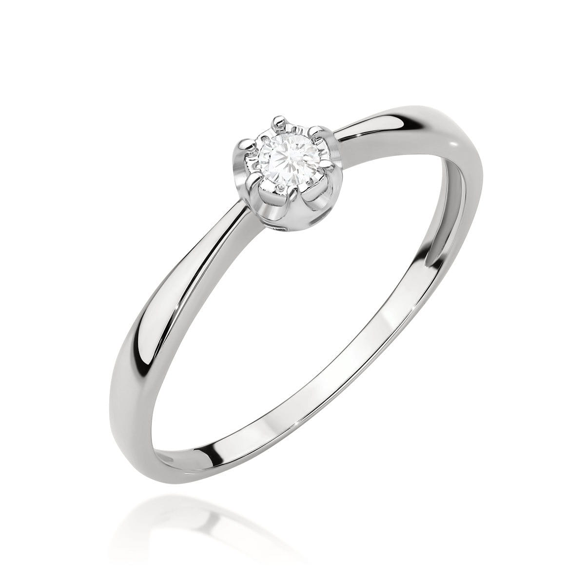 Pierścionek Diament 0,06ct białe złoto 1 Pierścionek W567 Diament 0
