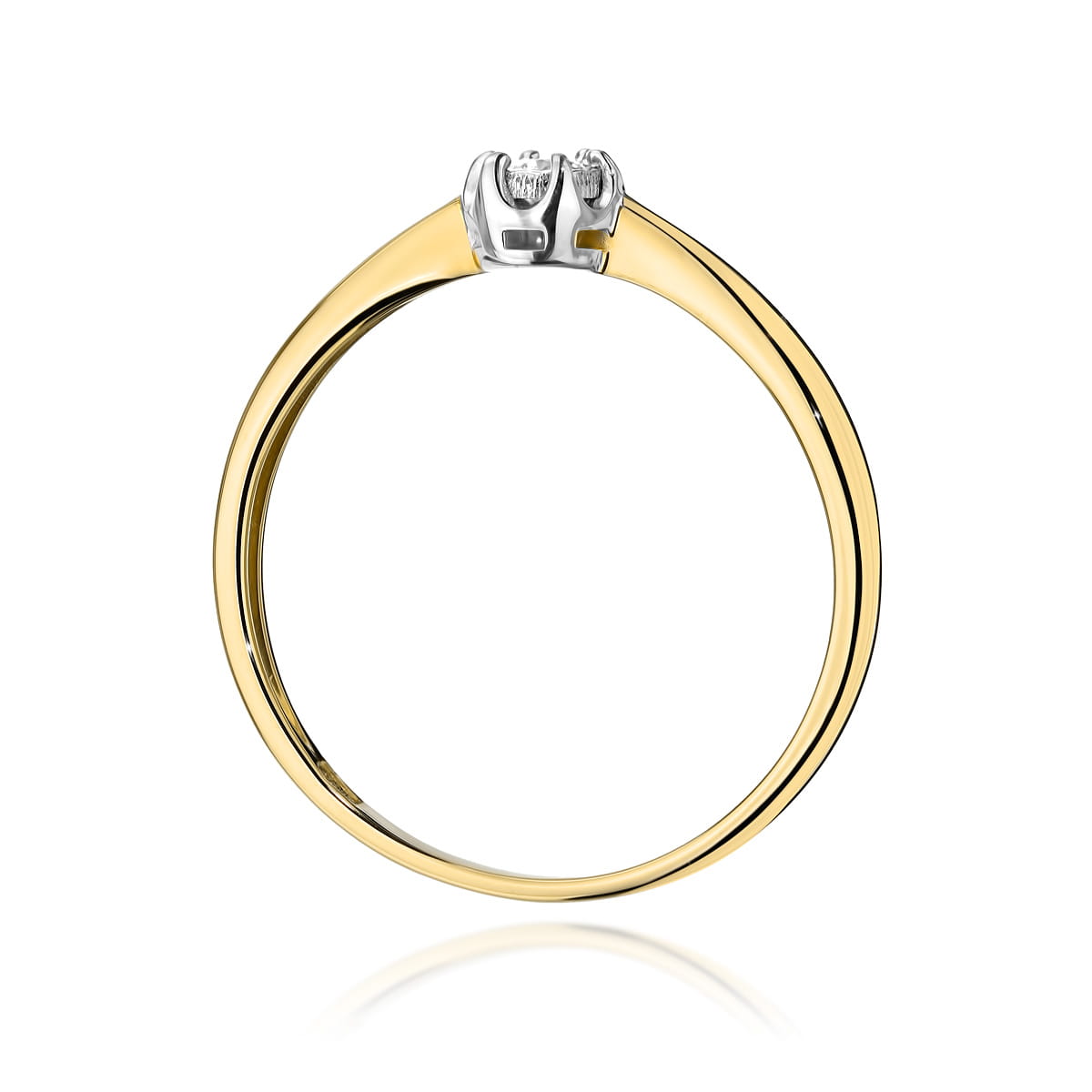 Pierścionek Diament 0,06ct żółte złoto 3 Pierścionek Diament 0,06ct żółte złoto - obrazek 3