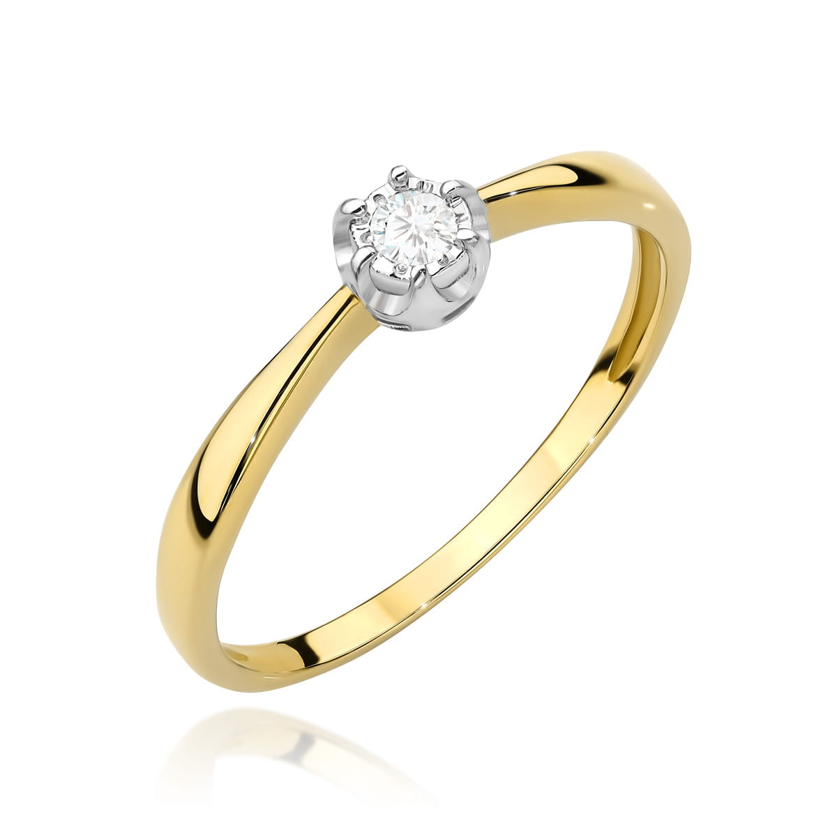Pierścionek Diament 0,06ct żółte złoto 1 Pierścionek W567 Diament 0