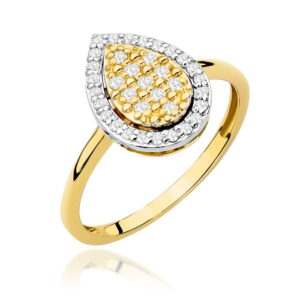 Pierścionek W571 z diamentami dwukolorowe złoto Jubiler Kraków BigDIAMOND