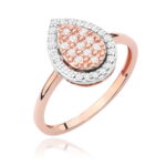 Pierścionek W571 z diamentami różowe złoto Jubiler Kraków BigDIAMOND