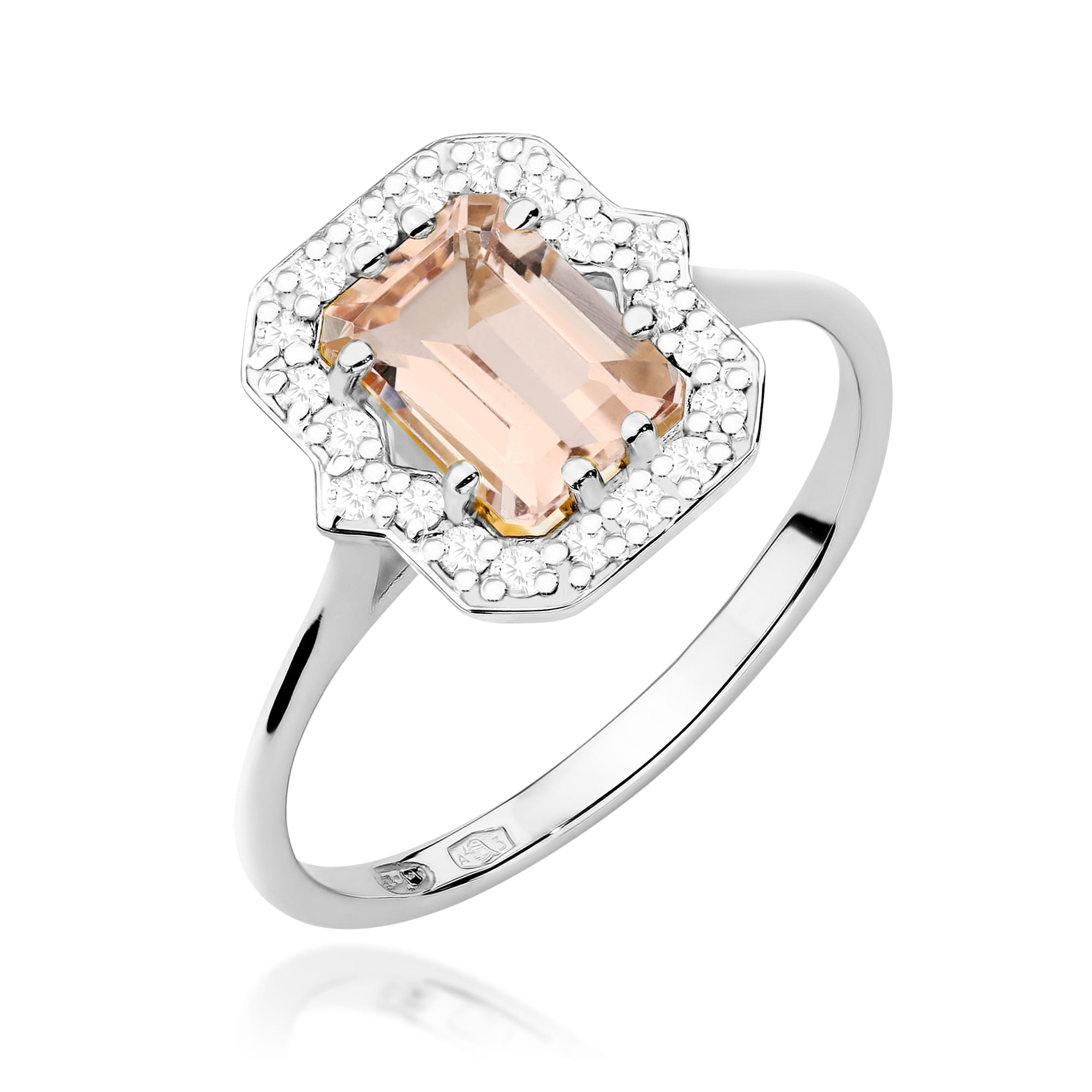 Pierścionek Morganit 1,00ct białe złoto 1 Pierścionek W576 Morganit 1