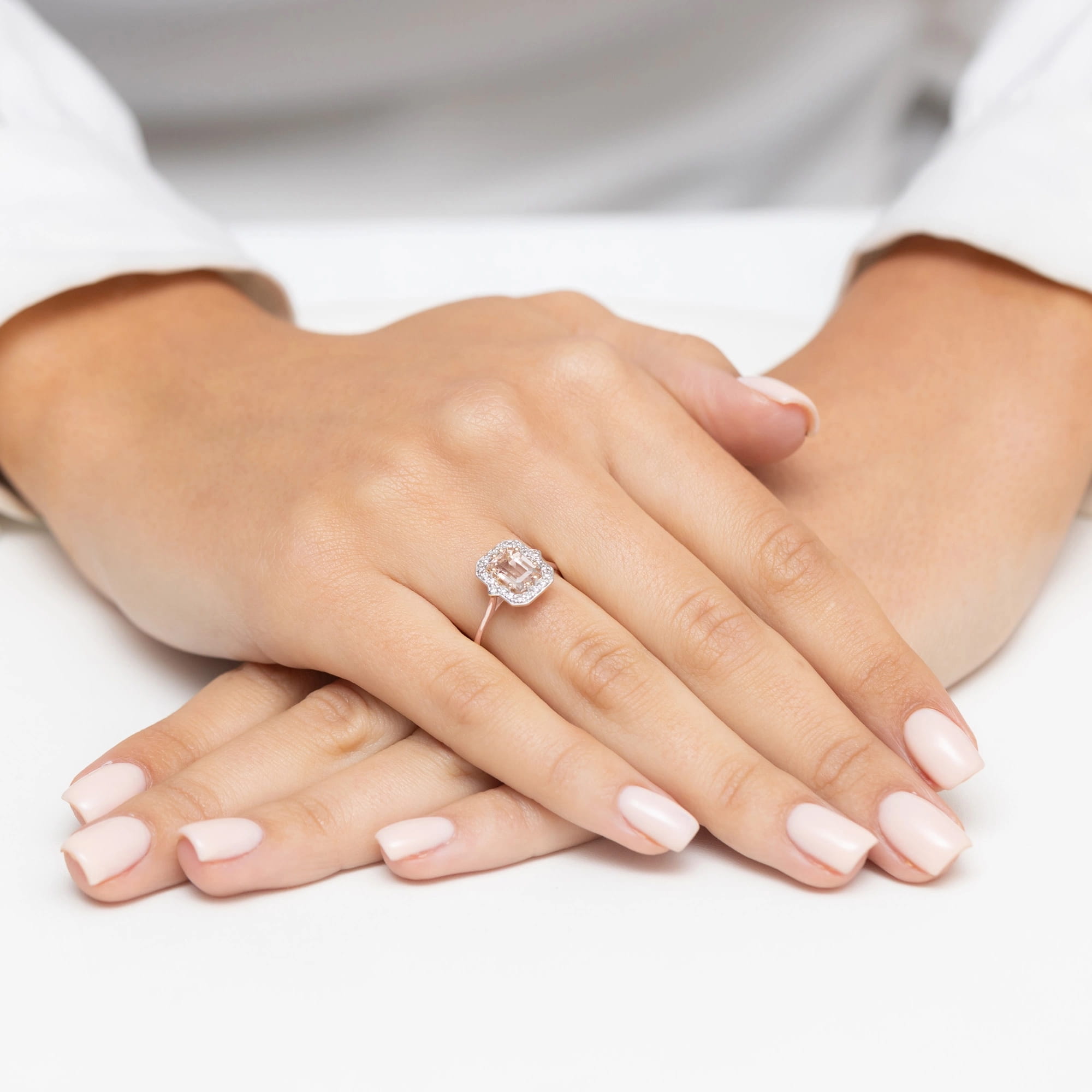 Pierścionek Morganit 1,00ct różowe złoto 4 Pierścionek Morganit 1,00ct różowe złoto - obrazek 4