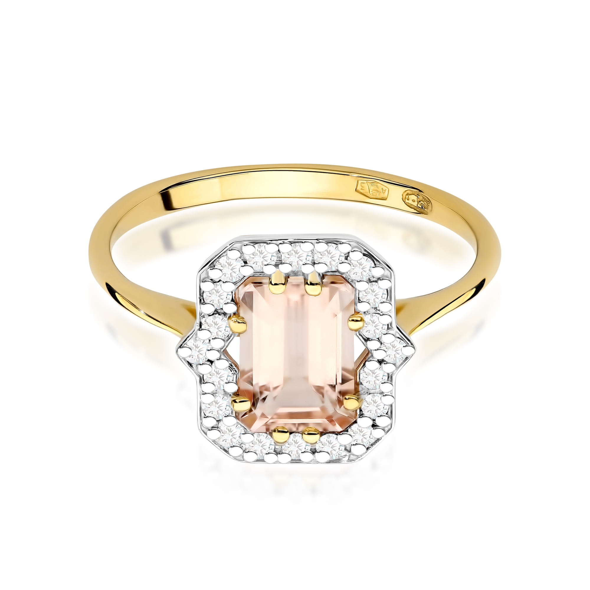 Pierścionek Morganit 1,00ct żółte złoto 2 00ct żółte złoto Jubiler Kraków BigDIAMOND