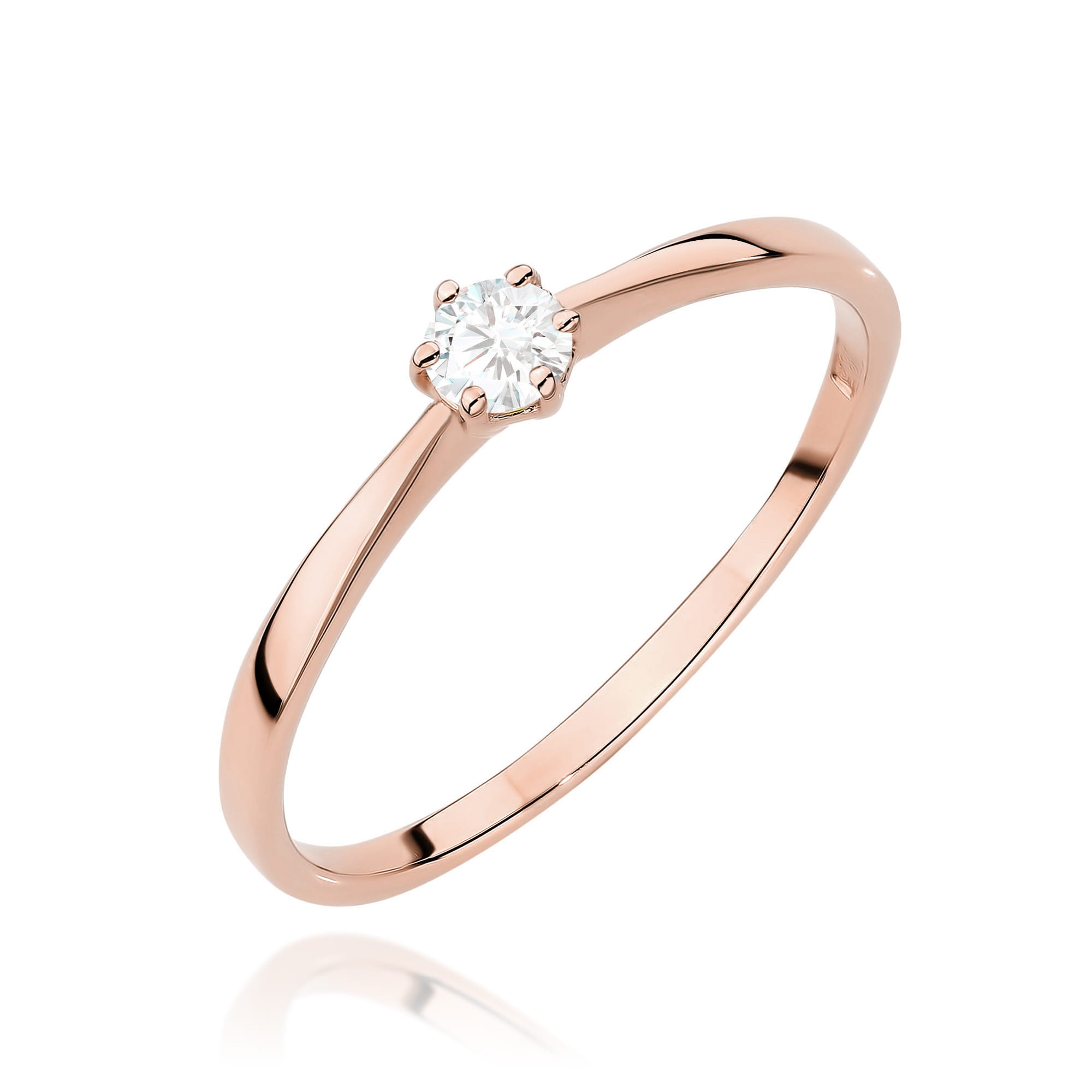 Pierścionek Diament 0,10ct różowe złoto 1 Pierścionek W579 Diament 0