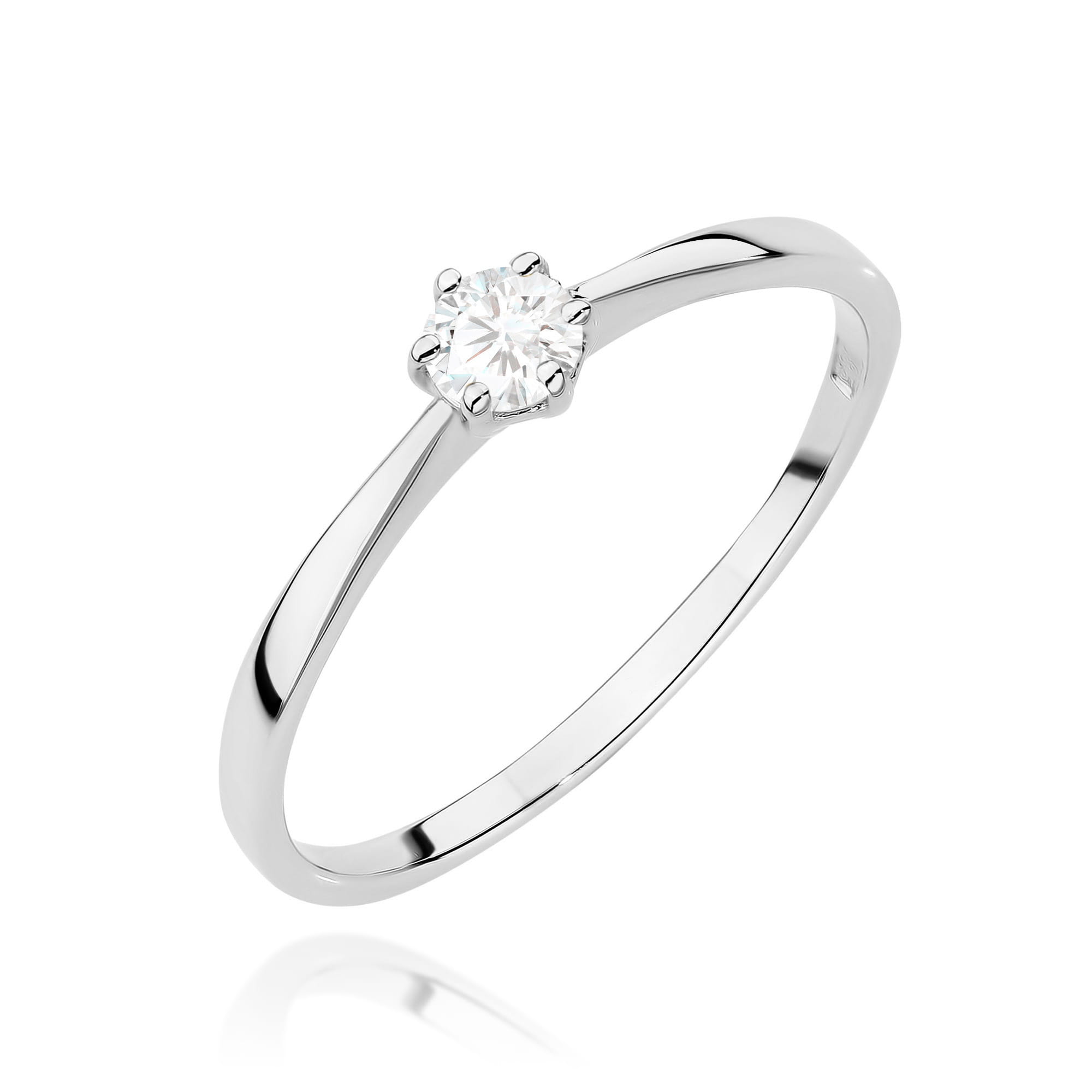 Pierścionek Diament 0,15ct białe złoto 1 Pierścionek W579 Diament 0