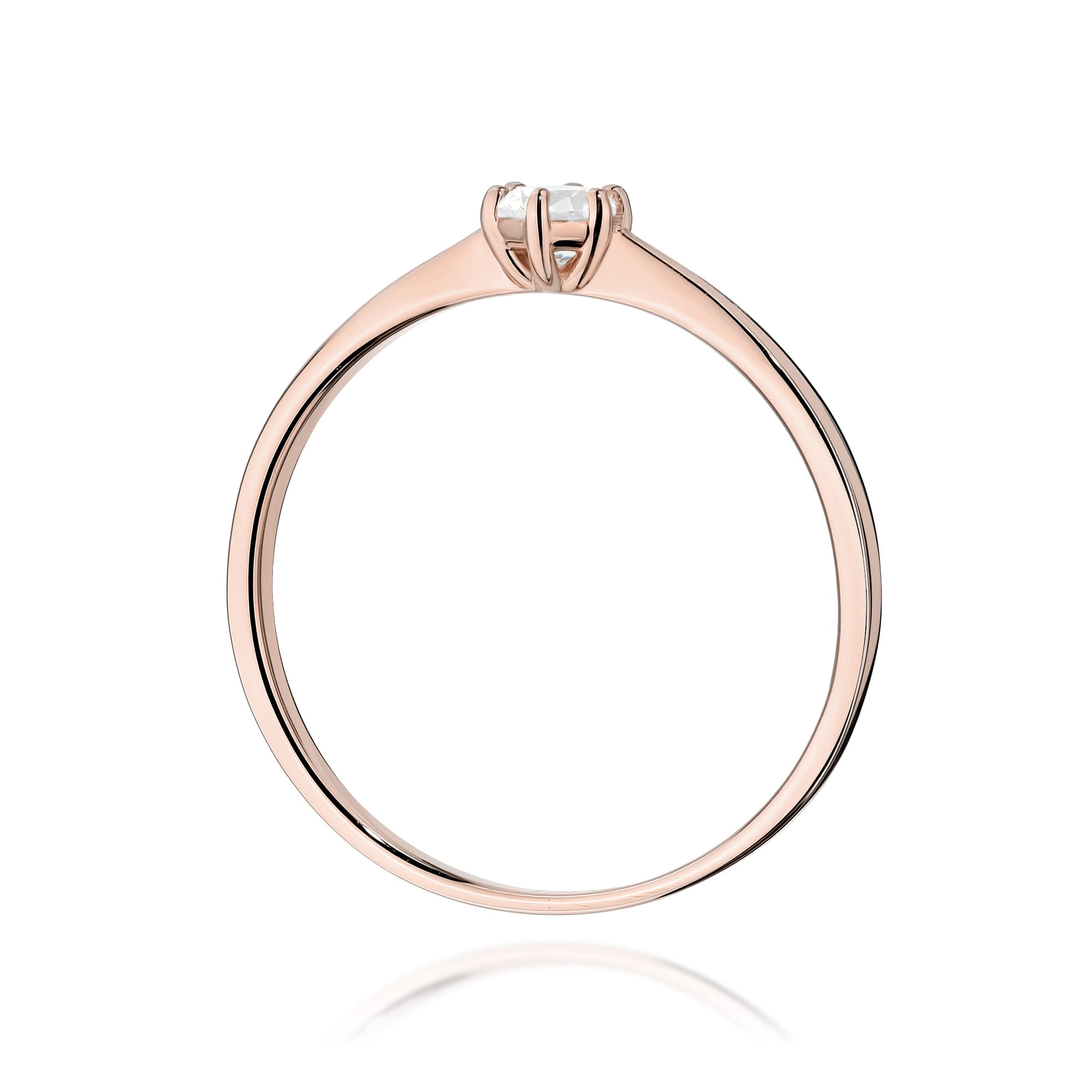 Pierścionek Diament 0,15ct różowe złoto 3 Pierścionek Diament 0,15ct różowe złoto - obrazek 3