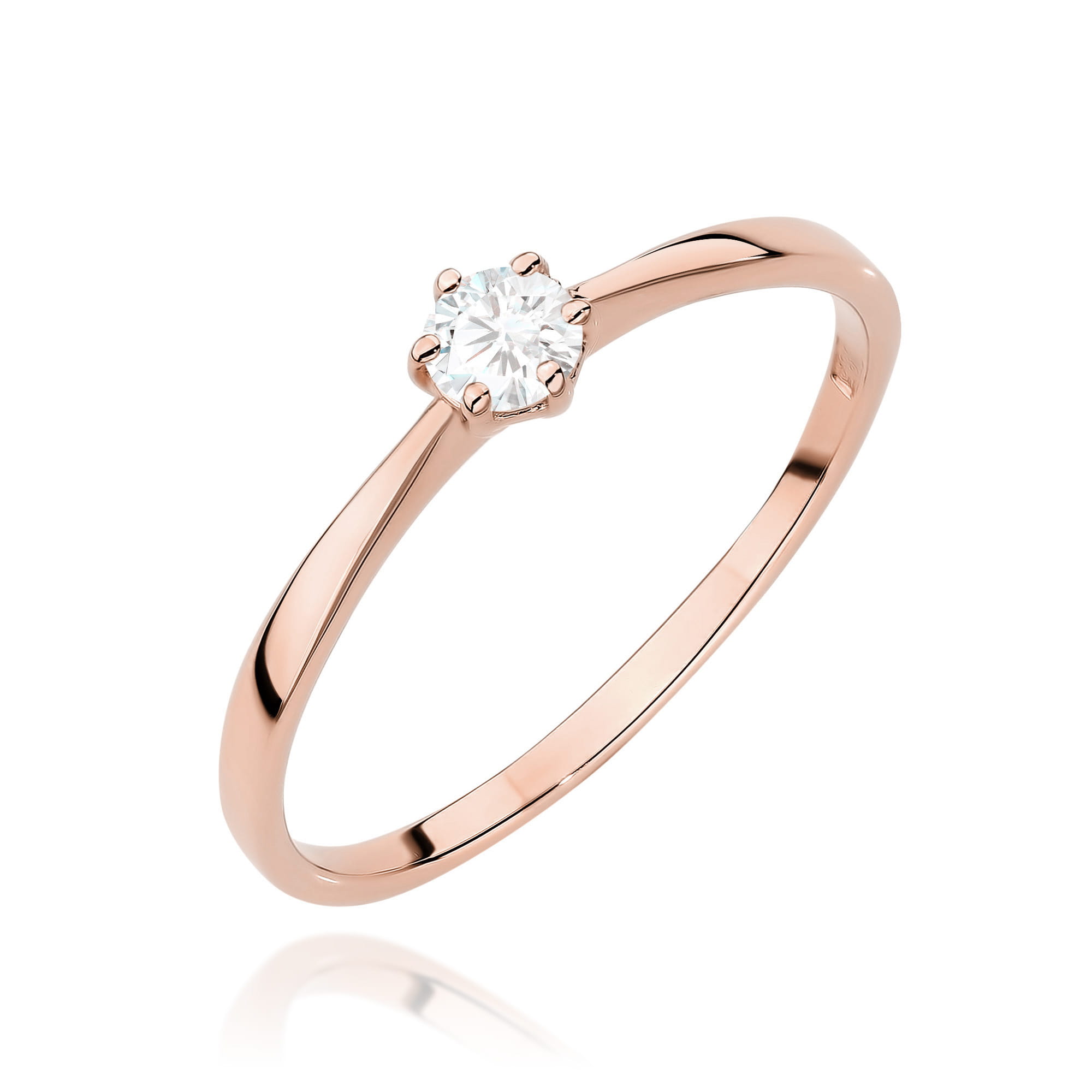 Pierścionek Diament 0,15ct różowe złoto 1 Pierścionek W579 Diament 0