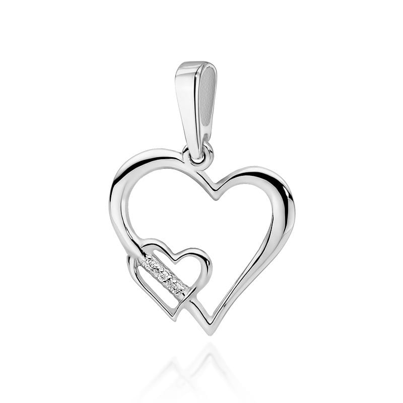 Zawieszka z diamentami białe złoto 1 Zawieszka S002 z diamentami białe złoto Jubiler Kraków BigDIAMOND