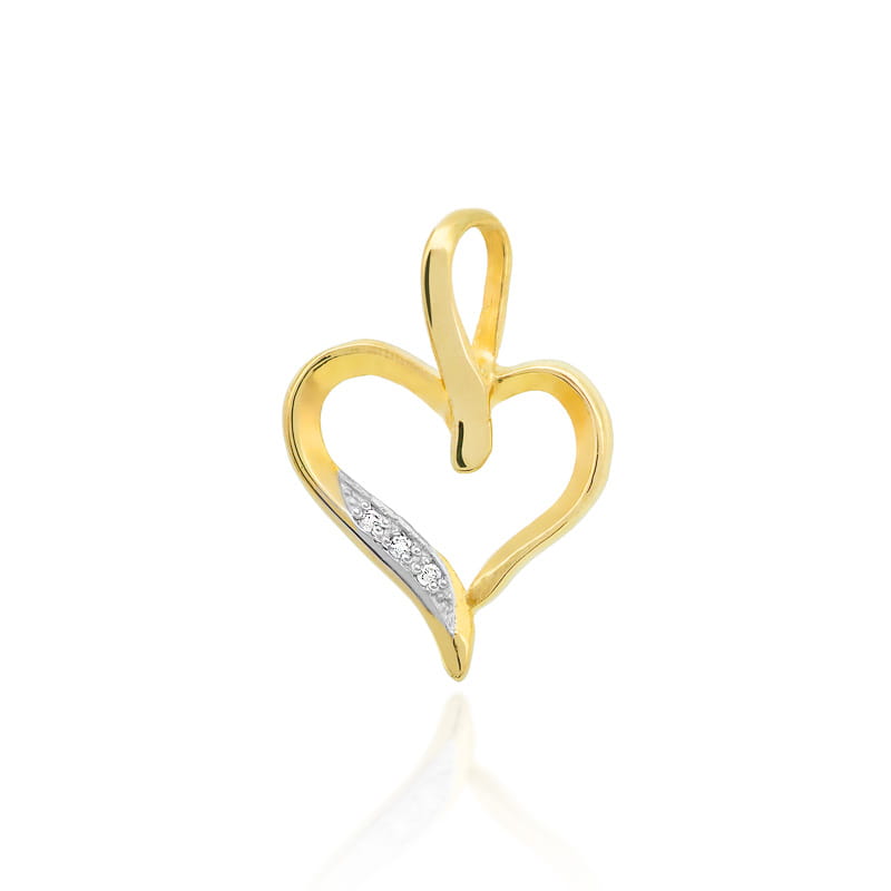 Zawieszka z diamentami żółte złoto 1 Zawieszka S006 z diamentami żółte złoto Jubiler Kraków BigDIAMOND