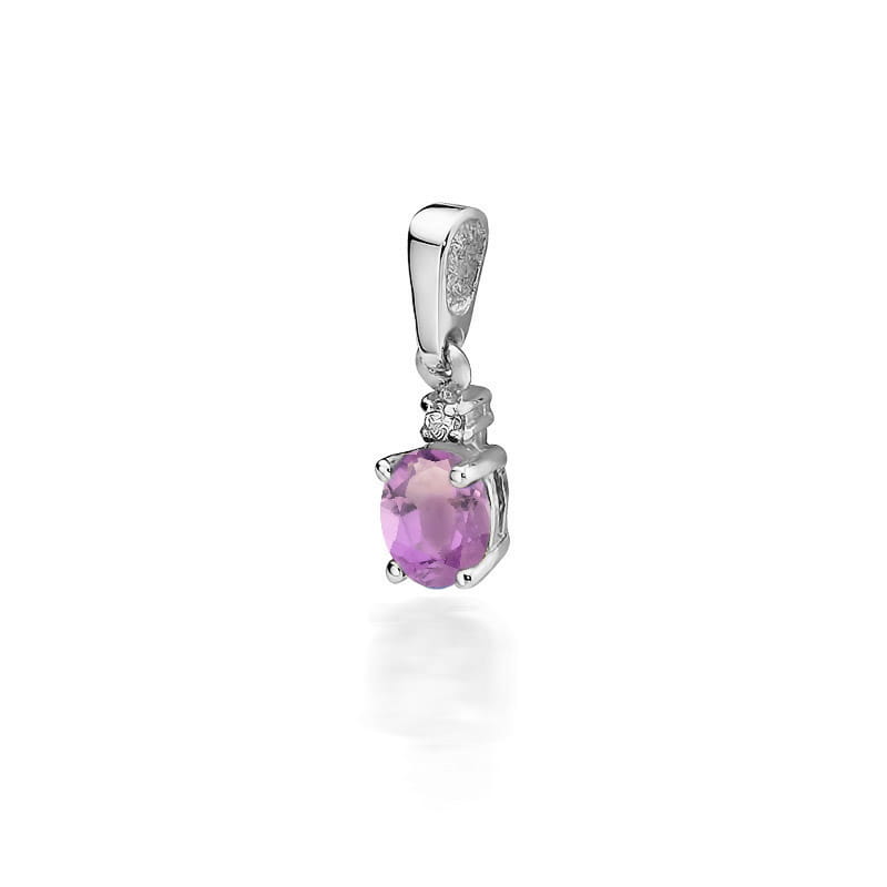 Zawieszka Ametyst 0,40ct białe złoto 1 Zawieszka Z001 Ametyst 0