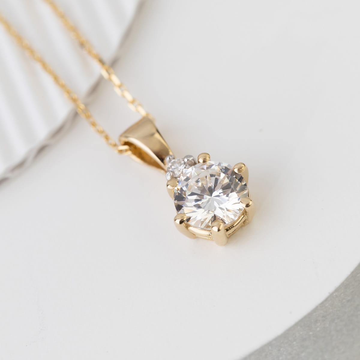 Zawieszka Diament Laboratoryjny żółt złoto 3 Zawieszka Diament Laboratoryjny żółt złoto - obrazek 3
