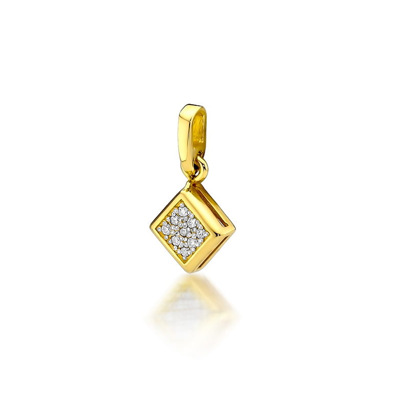 Zawieszka z diamentami żółte złoto 1 Zawieszka Z036 z diamentami żółte złoto Jubiler Kraków BigDIAMOND