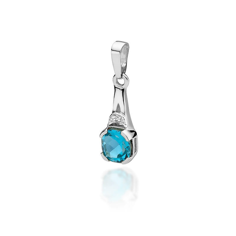 Zawieszka Topaz 1,10ct białe złoto 1 Zawieszka Z040 Topaz 1