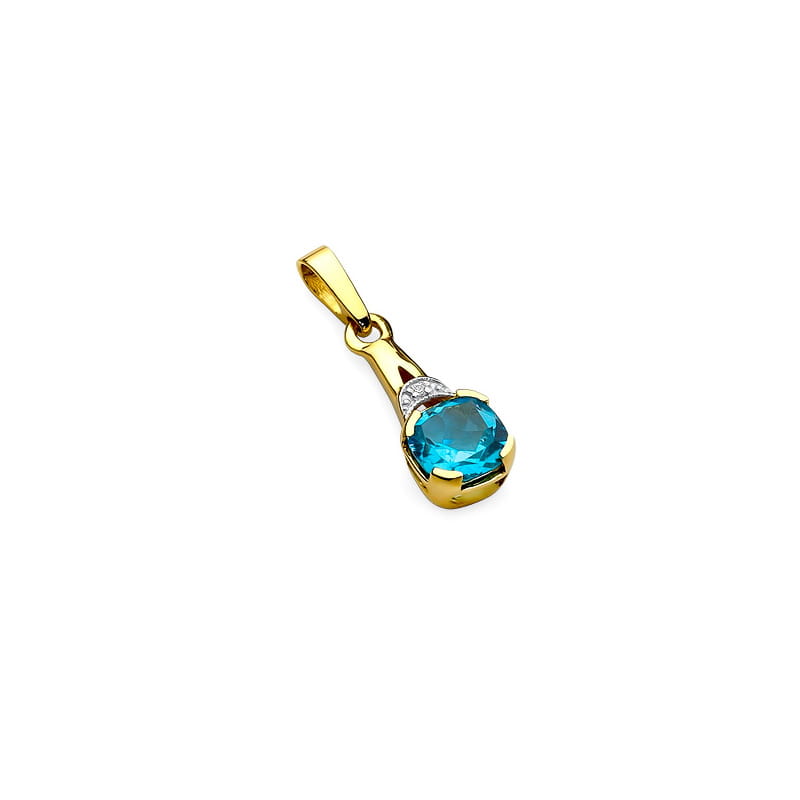 Zawieszka Topaz 1,10ct żółte złoto 2 10ct żółte złoto Jubiler Kraków BigDIAMOND