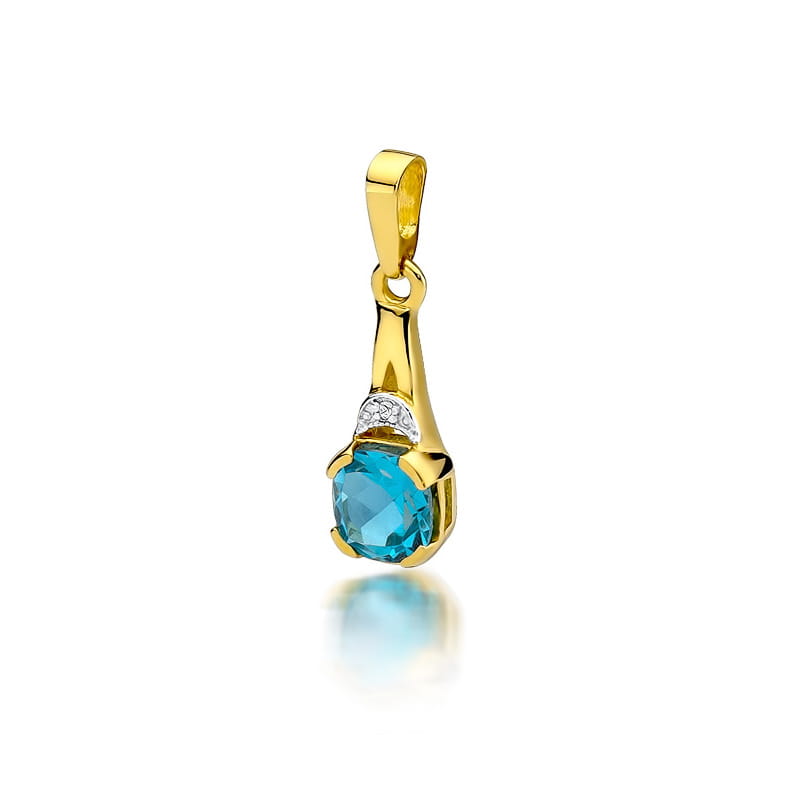 Zawieszka Topaz 1,10ct żółte złoto 1 Zawieszka Z040 Topaz 1