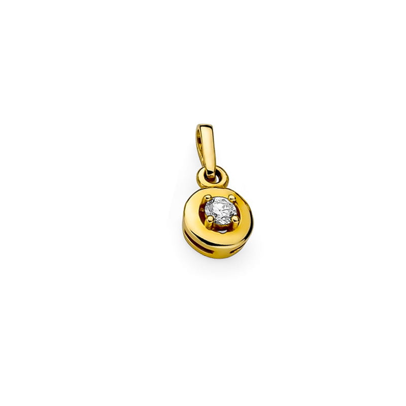 Zawieszka Diament 0,10ct żółte złoto 2 10ct żółte złoto Jubiler Kraków BigDIAMOND