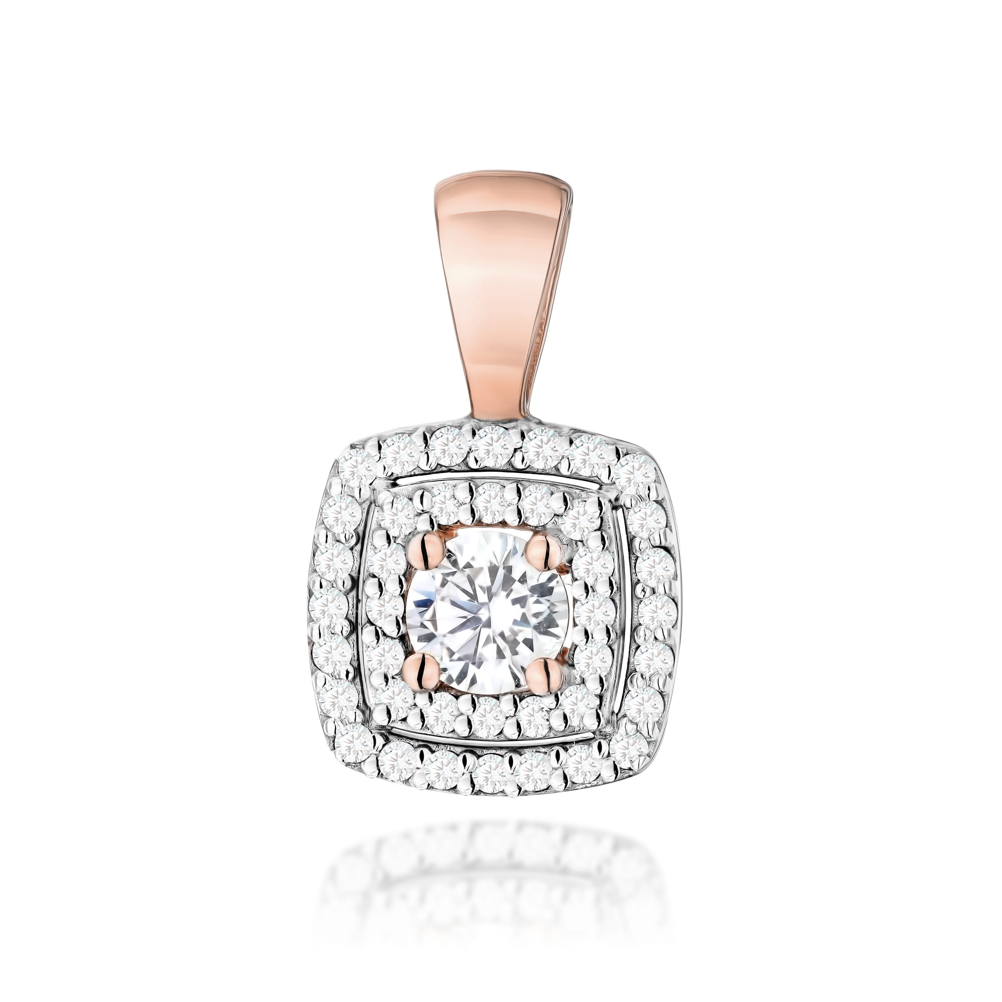 Zawieszka z Diamentami Laboratoryjnymi różowe złoto 1 Zawieszka Z0506 z Diamentami Laboratoryjnymi różowe złoto Jubiler Kraków BigDIAMOND